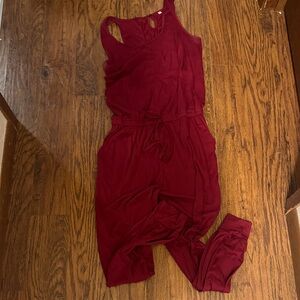 Burgundy Sleeveless Jumpsuit